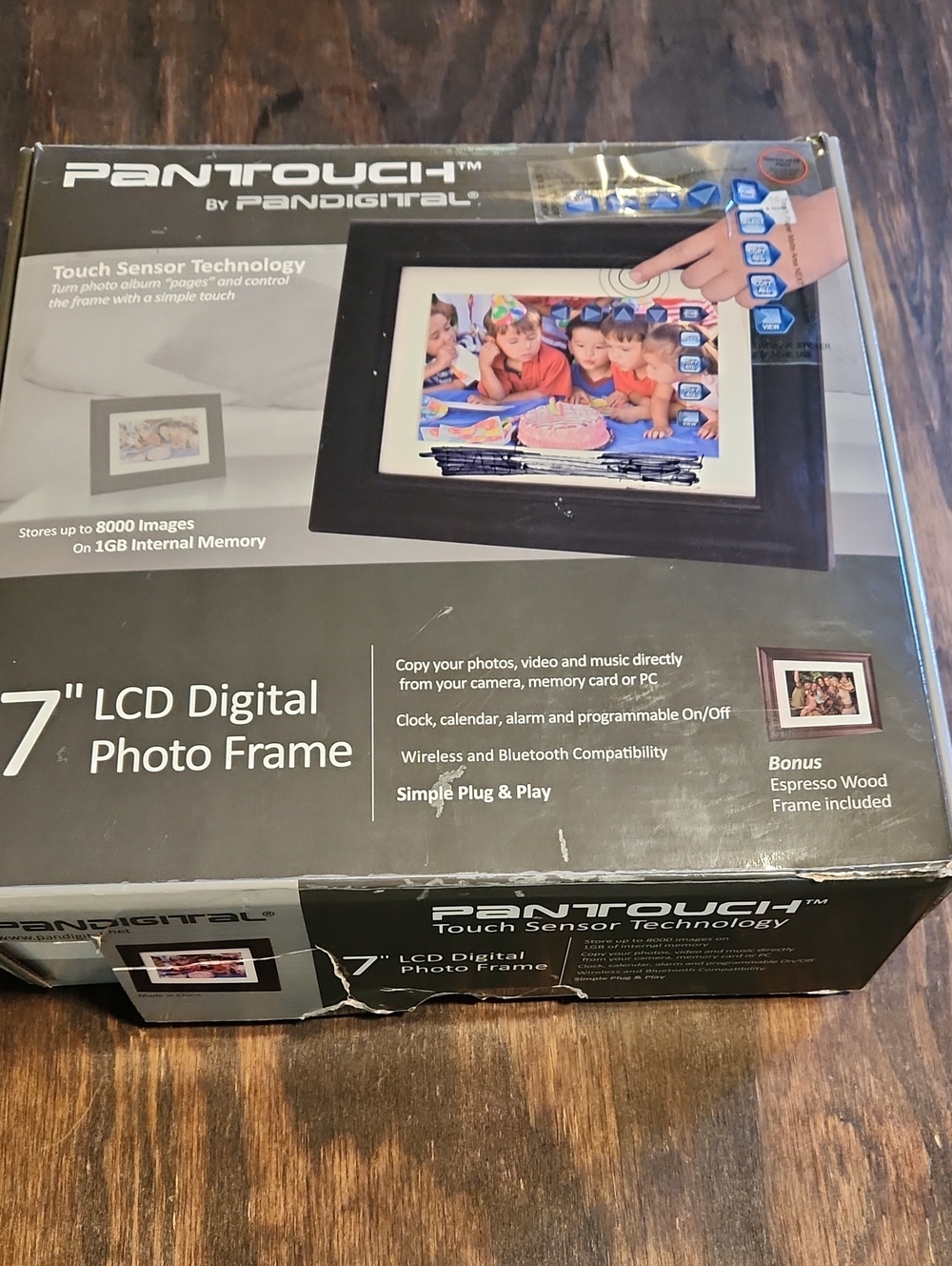 Pantouch 7" LCD Digital Photo Frame - Black